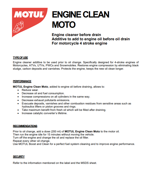 Motul Engine Clean Moto 200ml